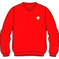 Red French Knit V-Neck Sweat Top_k&y (Discounted Item with Limited Stock)