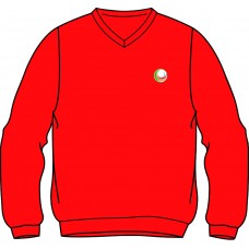 Red French Knit V-Neck Sweat Top_k&y (Discounted Item with Limited Stock)